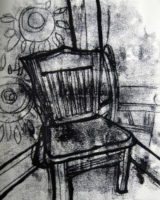 Mono-type ink study for "The Chair"